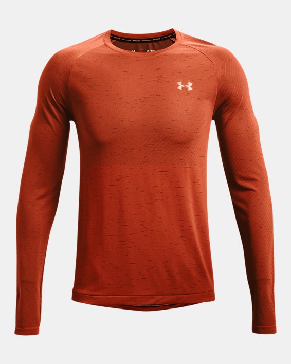 Men's UA Seamless Run Long Sleeve, Orange, pdpMainDesktop image number 4